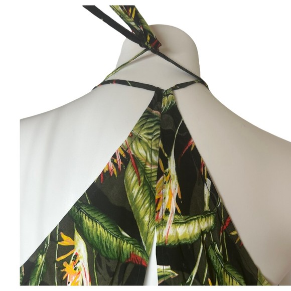 BCBGMAXAZRIA Romper Black Birds of Paradise Tropical Women's Size S ($198) - Picture 10 of 15
